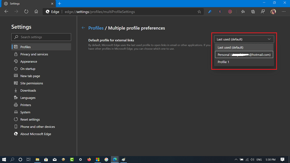 Set Your Default Profile for External Links in Microsoft Edge v81 - 96