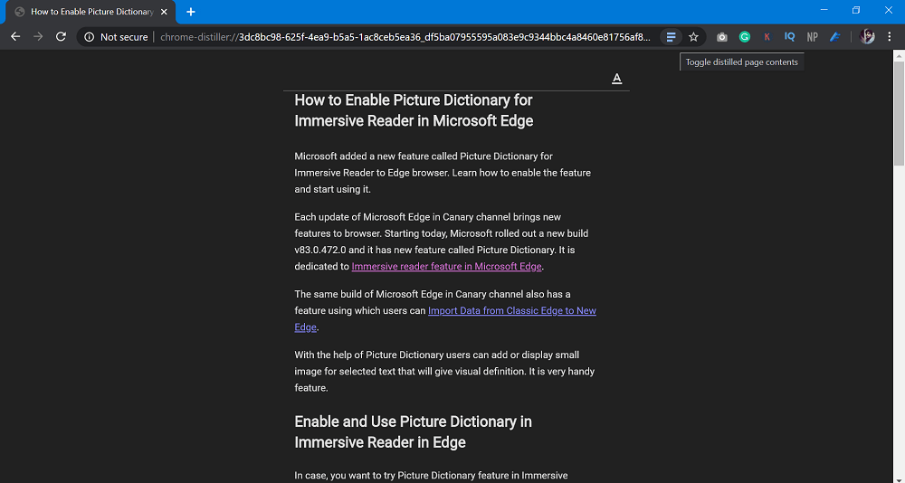 Enable  Customize   Control Chrome Reader Mode  Distill Page  - 51