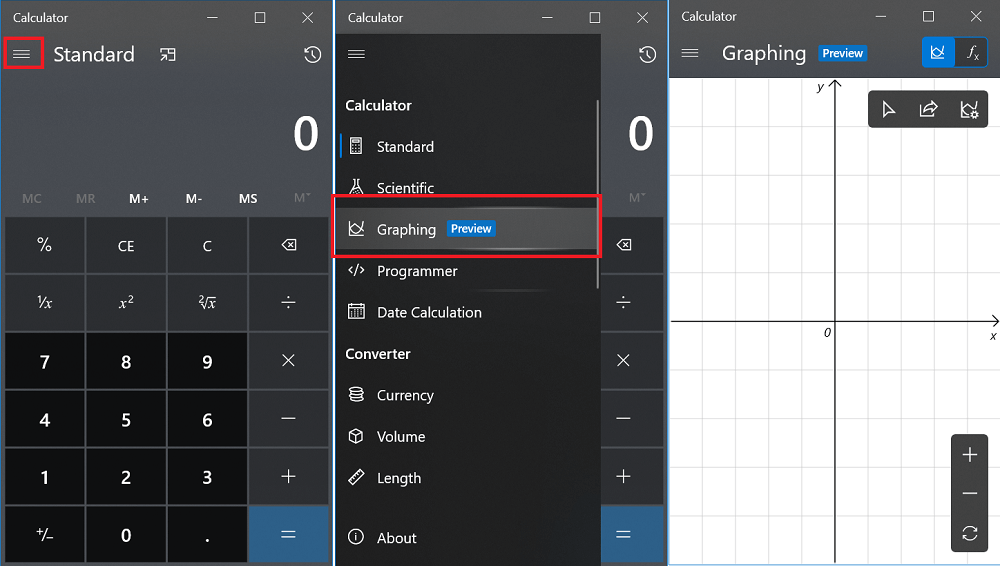 Calculator app v10 2003 0 0 gets Graphing mode  for Windows 10 - 6