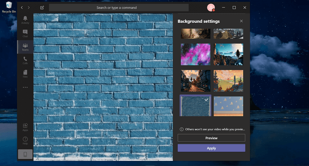 microsoft teams upload custom background