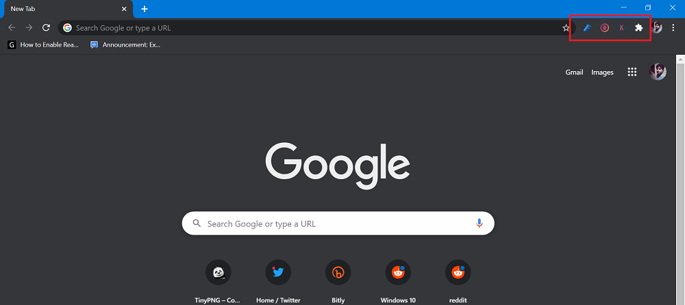 Google Chrome Toolbar Menu