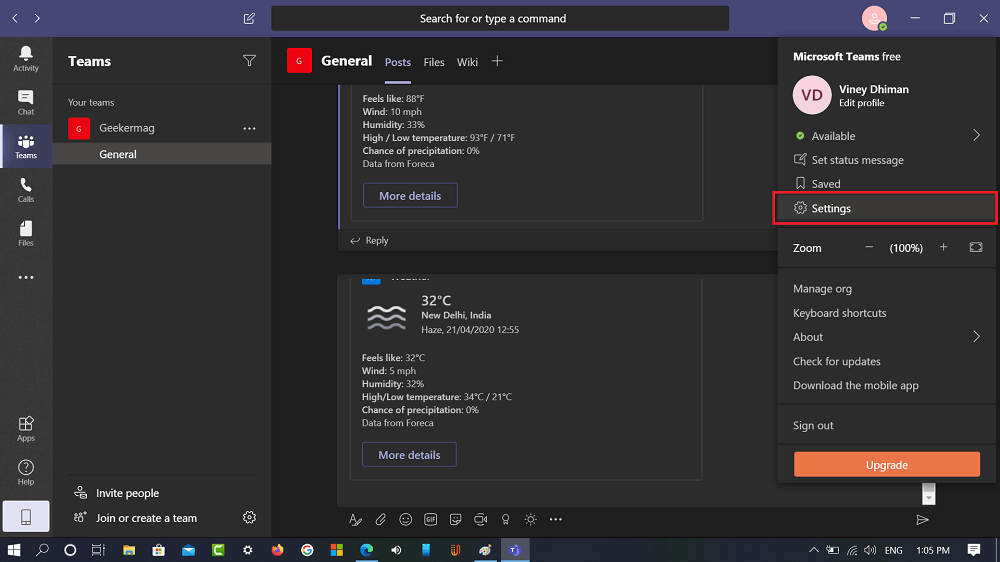 Change   See Temperature Settings from Fahrenheit to Celsius in Teams - 93