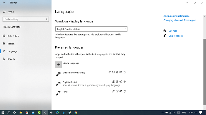 add a new spellcheck language in windows 10