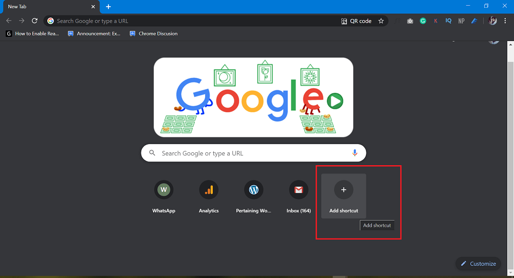 chrome for mac add to tab page