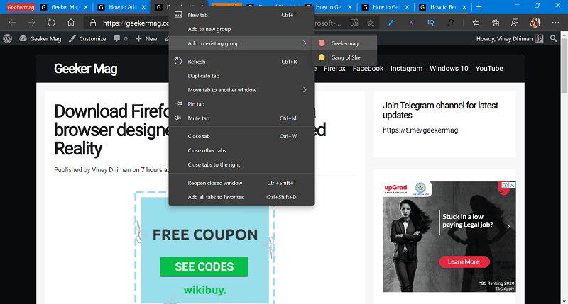 How to Enable and Use Tab Groups Feature in Microsoft Edge - 75