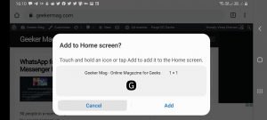 Fix - Add to Home screen is not working in Chrome for Android