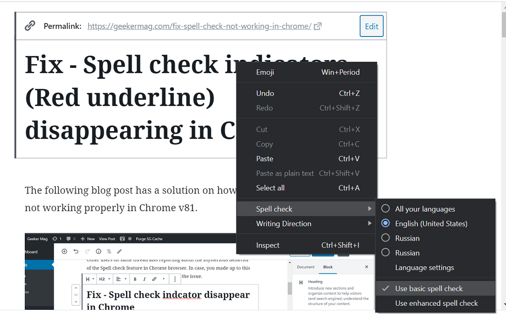 Fix   Spell check indicators  Red underline  disappearing in Chrome v81 - 48