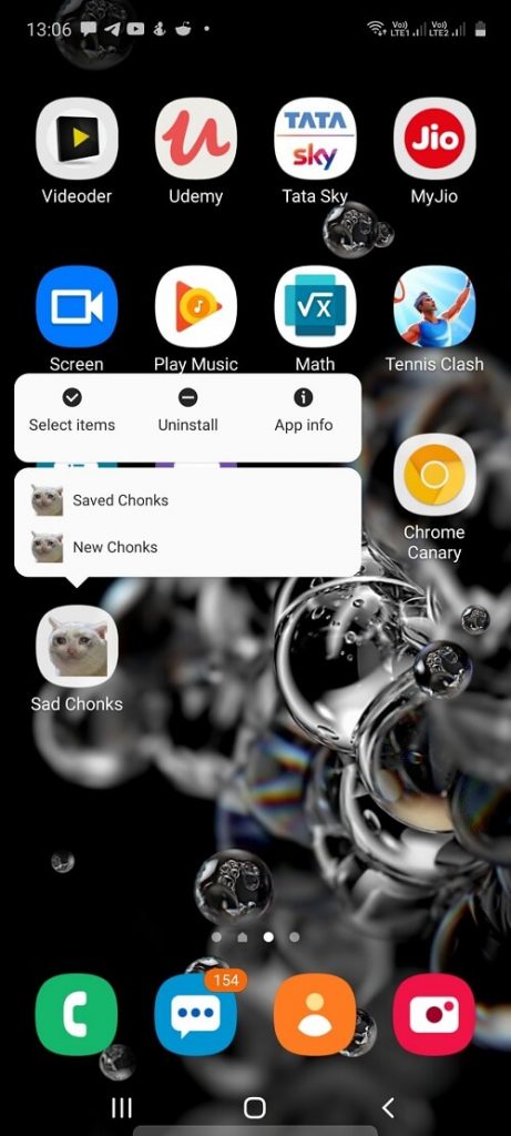 chrome for android pwa app shortcut menu