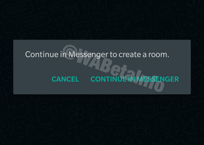 continue in Messenger to create a room