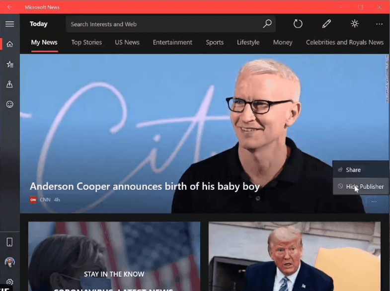 How to Hide News from Publisher in Microsoft News app for Windows 10