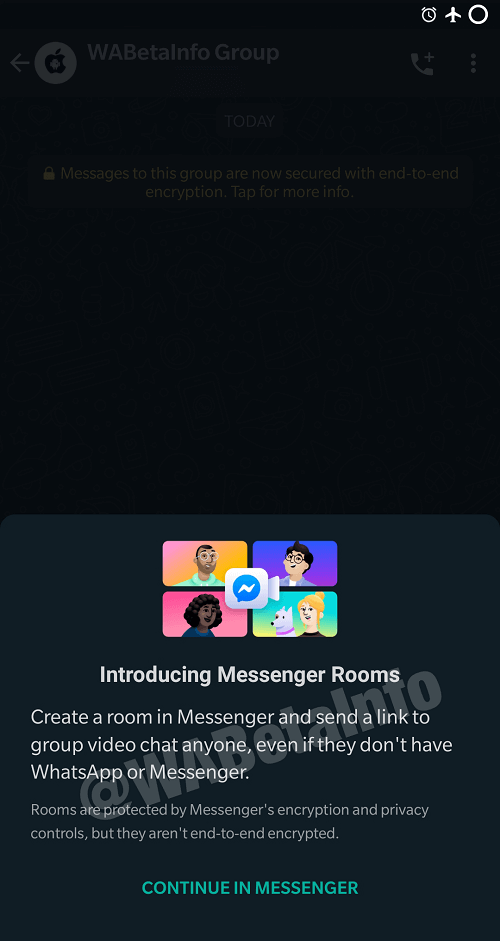 whatsapp introducing messenger rooms