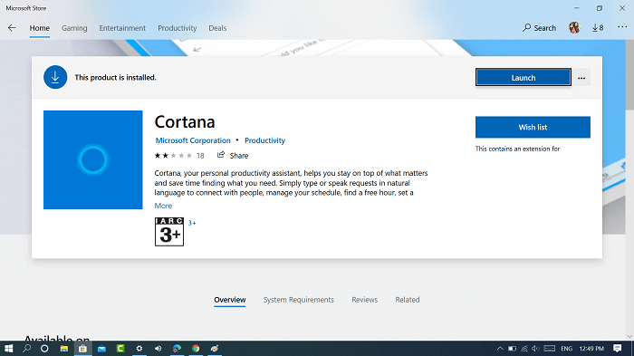 Launch New Cortana app