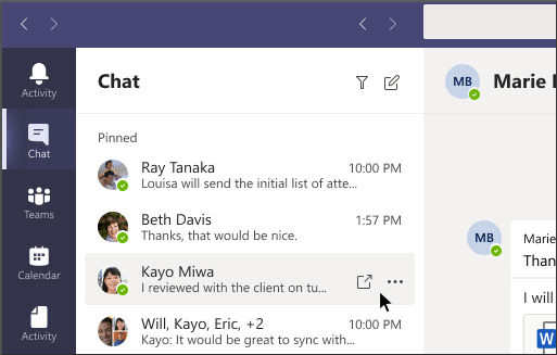 team multi-window chat feature