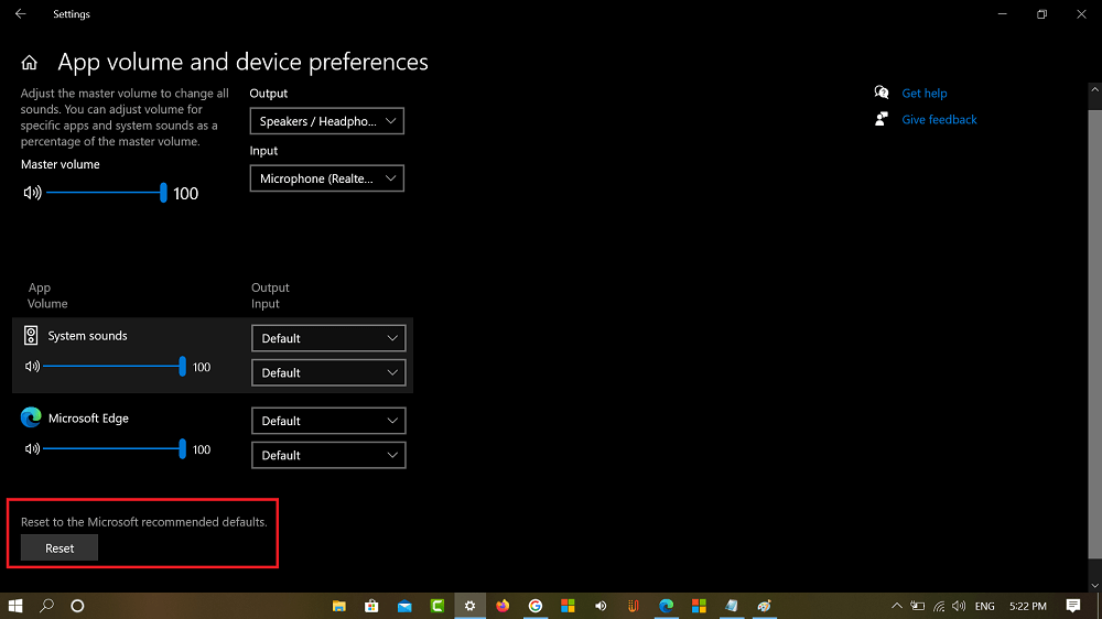 Reset to the Microsoft (recommended defaults)