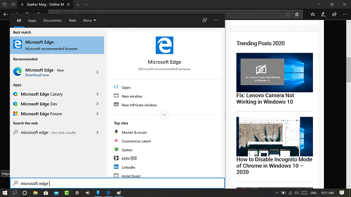 restore microsoft edge legacy browser in windows 10