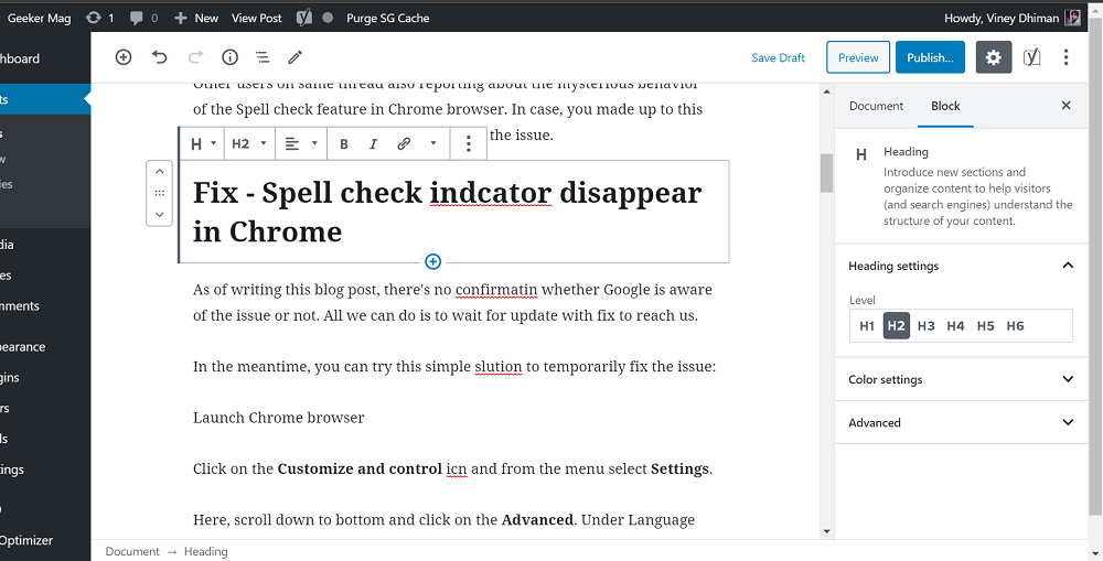 Fix - Spell check indicators (Red underline) disappearing in Chrome v81