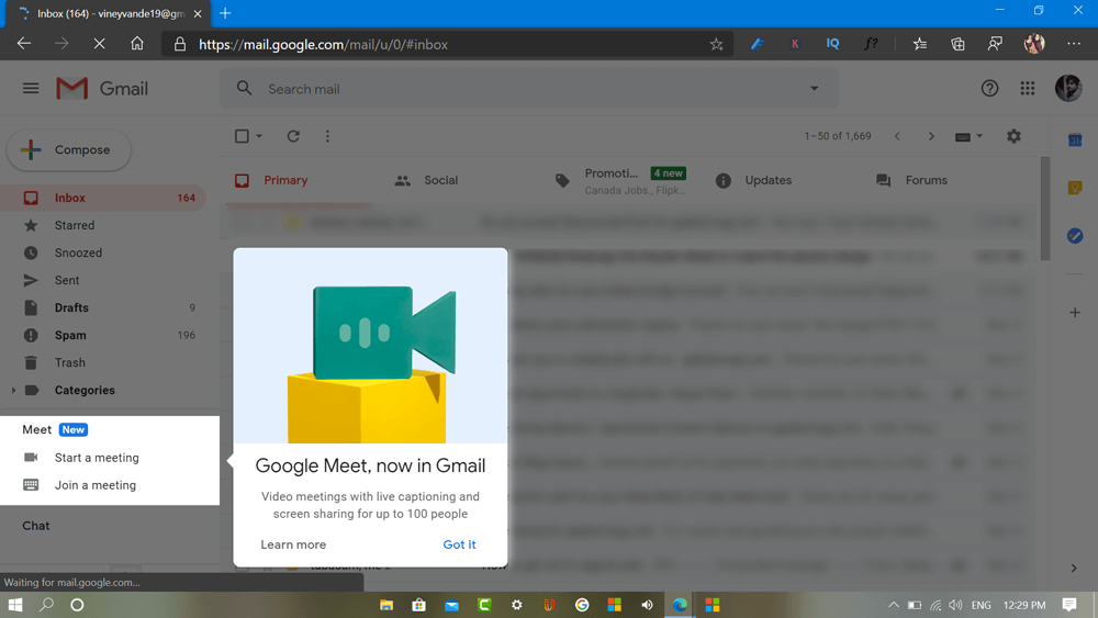 Enable Google Meet Video meeting  Join directly from Gmail - 44