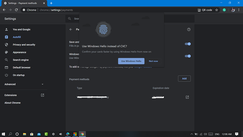 How to Make Payments in Google Chrome using Windows Hello - 27