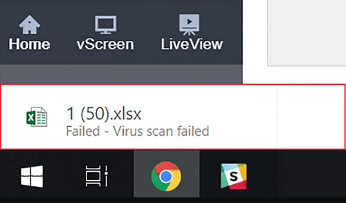 virus scan failed chrome 1