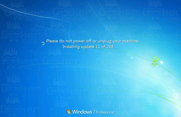 please do not power off or unplug your machine installing update