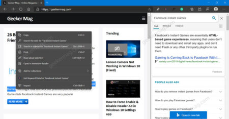 how to use sidebar search feature in microsoft edge