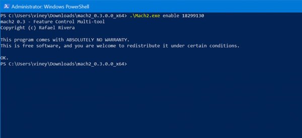 enable header in settings app of windows 10