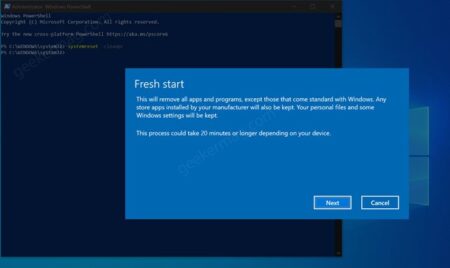 How to Use Fresh Start feature in Windows 10 v2004