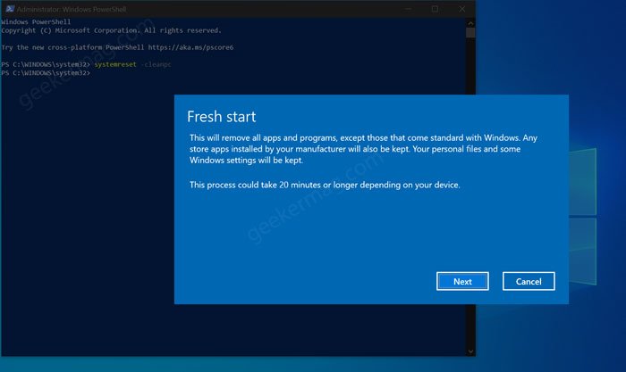 How to Use Fresh Start feature in Windows 10 v2004 Workaround - 35