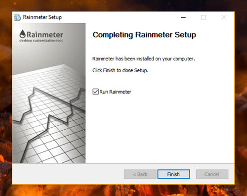 rainmeter installation completed