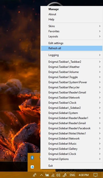 rainmeter refresh all skins in windows 10