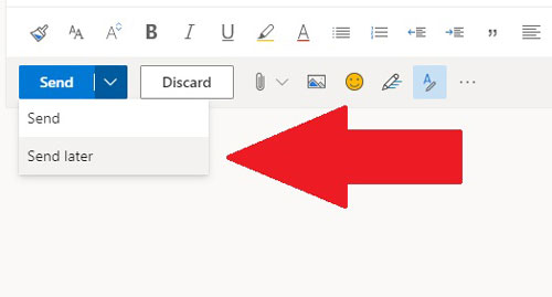 Outlook com get  Send later  feature  let you Schedule Emails - 1