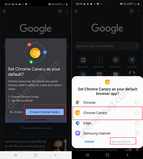 set chrome as your default browser app in android
