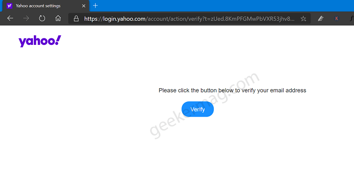 verify your yahoo mail account