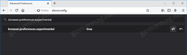 Firefox let users enable Experimental features from Settings - 75