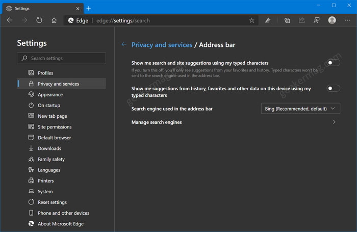 Enable or Disable Site   Search Suggestions in Edge Omnibox - 56