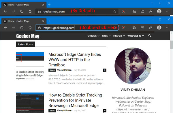 Microsoft Edge Canary hides WWW and HTTP in the Omnibox - 46