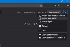 Import logins and password from csv file to firefox lockwise