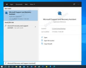 ms support and recovery assistant