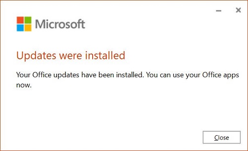 microsoft outlook update installed 