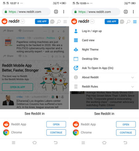 How to Open Reddit website without seeing iOS / Android dialog box at the bottom How to Open Reddit website without seeing iOS / Android dialog box at the bottom