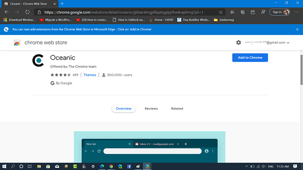 add chrome themes to edge browser.