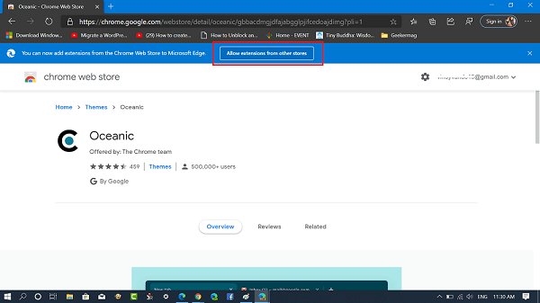 Allow extensions from other stores in microsoft edge