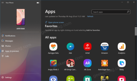 How to Open Android apps within Your Phone app in Windows 10