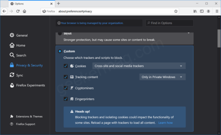 How to Enable or Disable Redirect Tracker Blocking in ETP 2.0 in Firefox v79