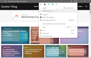 Microsoft Edge Canary & Dev let you Remove Color from PWAs Title bar Remove Color from PWAs Title bar in Microsoft Edge