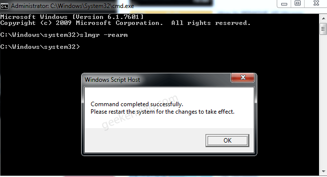 slmgr -rearm in command prompt