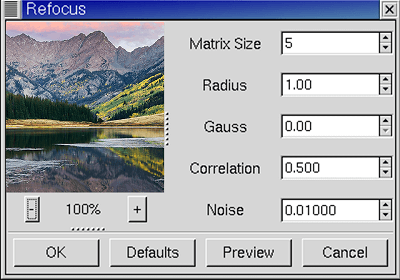 refocus plugin for gimp