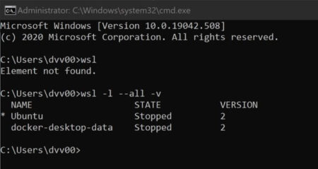 Fix WSL Element not found after installing KB4571756 in Windows 10
