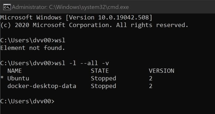 Fix WSL Element not found after installing KB4571756 in Windows 10 - 68