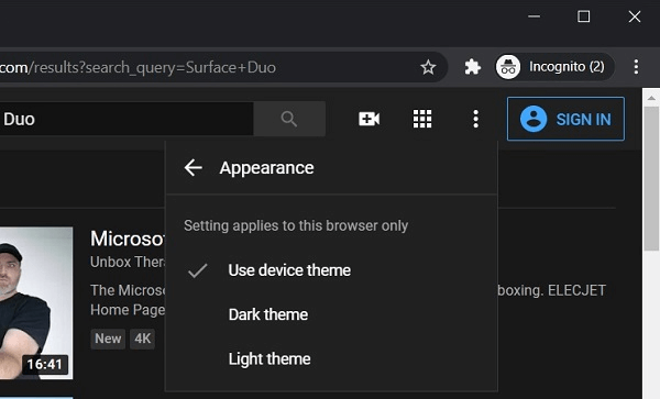 YouTube now Supports Windows 10 System wide Theme Settings - 22